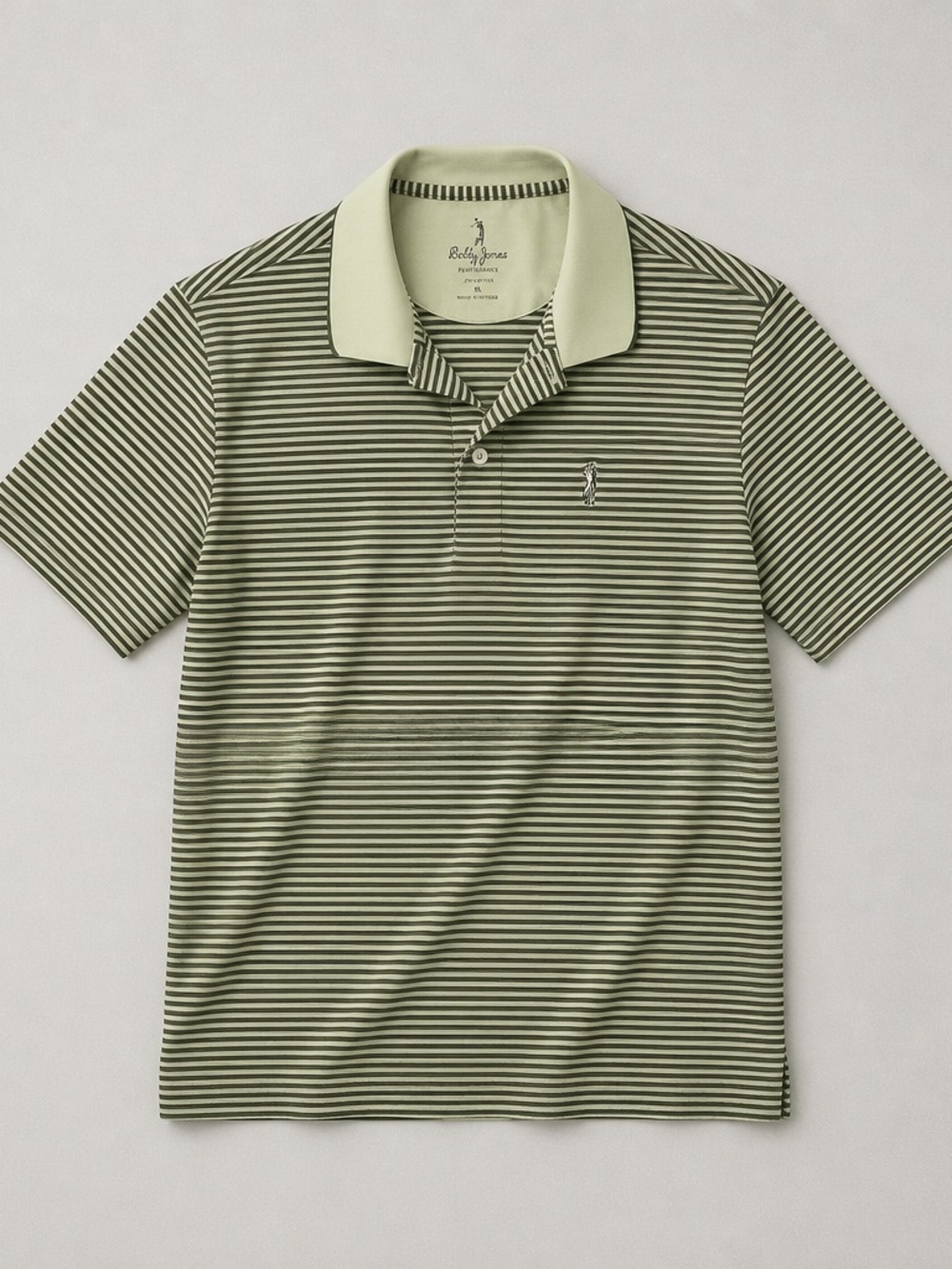 Bobby Jones Olive and Light Green Striped Golf Polo